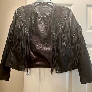Blank NYC Girl’s Black Fringe Jacket